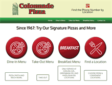 Tablet Screenshot of colonnadepizza.com